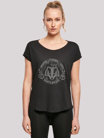 F4NT4STIC Shirt 'Harry Potter Hufflepuff Seal' in Black: front