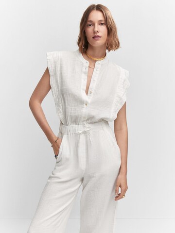 MANGO Jumpsuit in White: front