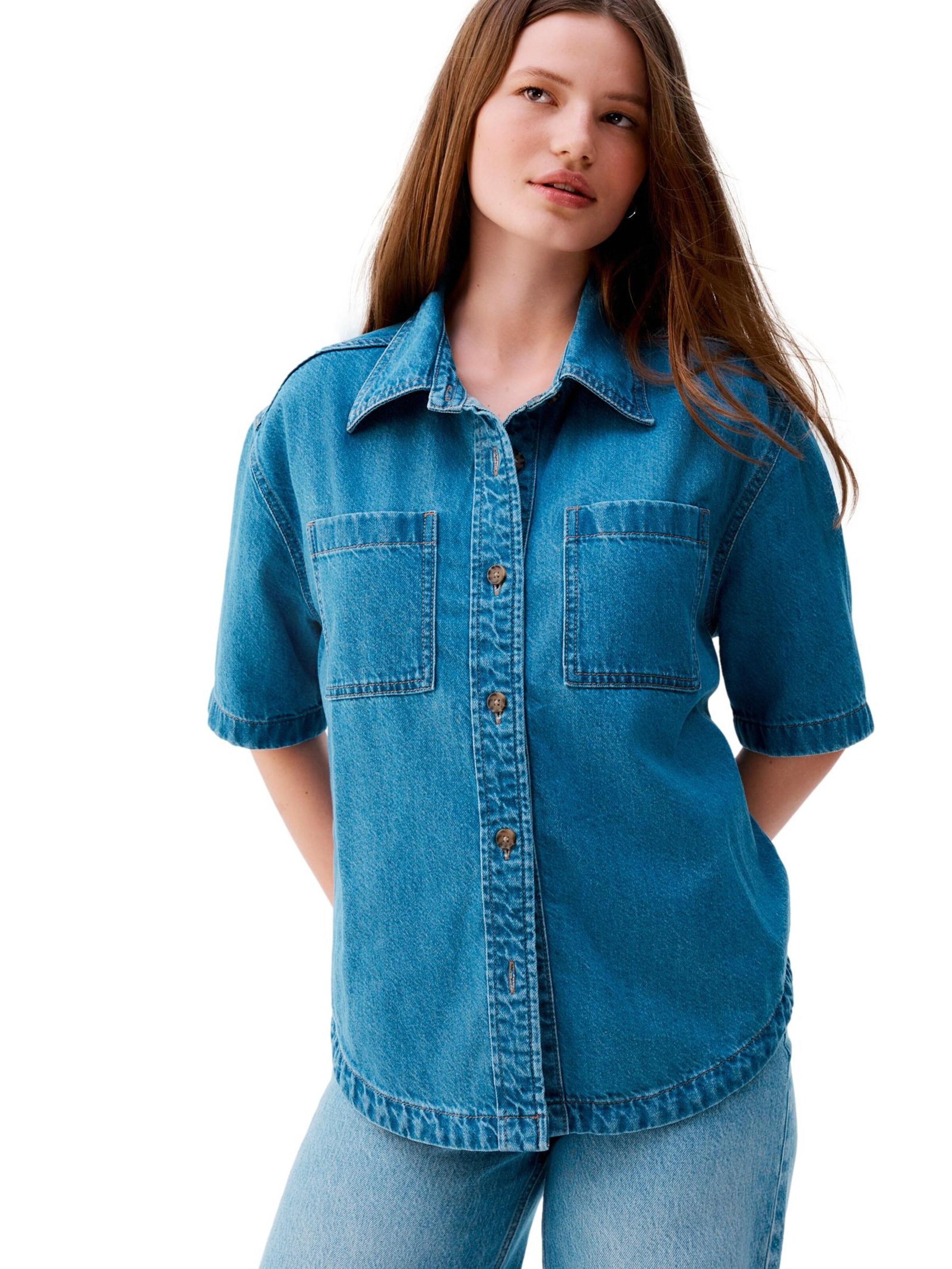 Next Bluse in Blau: Vorderseite