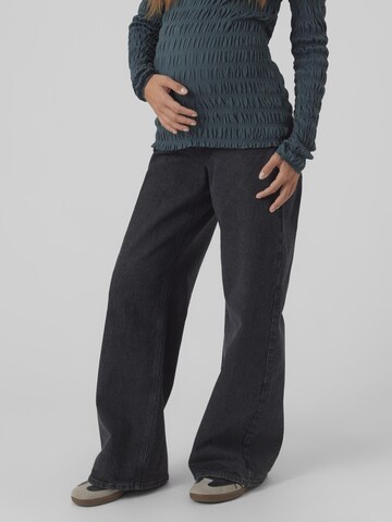 MAMALICIOUS Wide leg Jeans 'Jada' in Grey: front