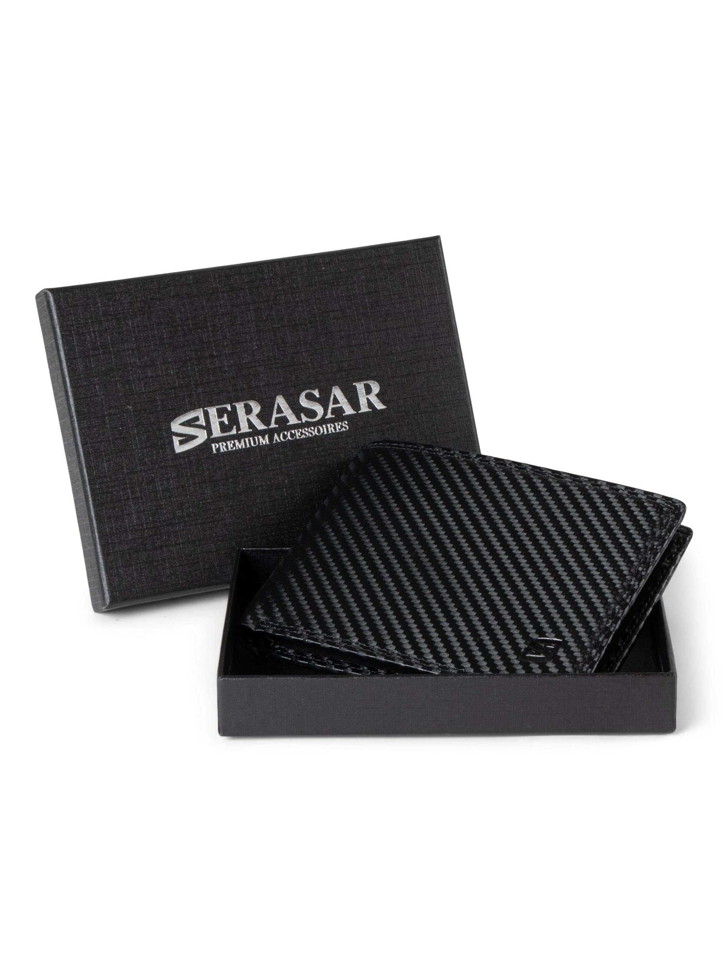SERASAR Portmonetka 'Carbon' w kolorze czarny