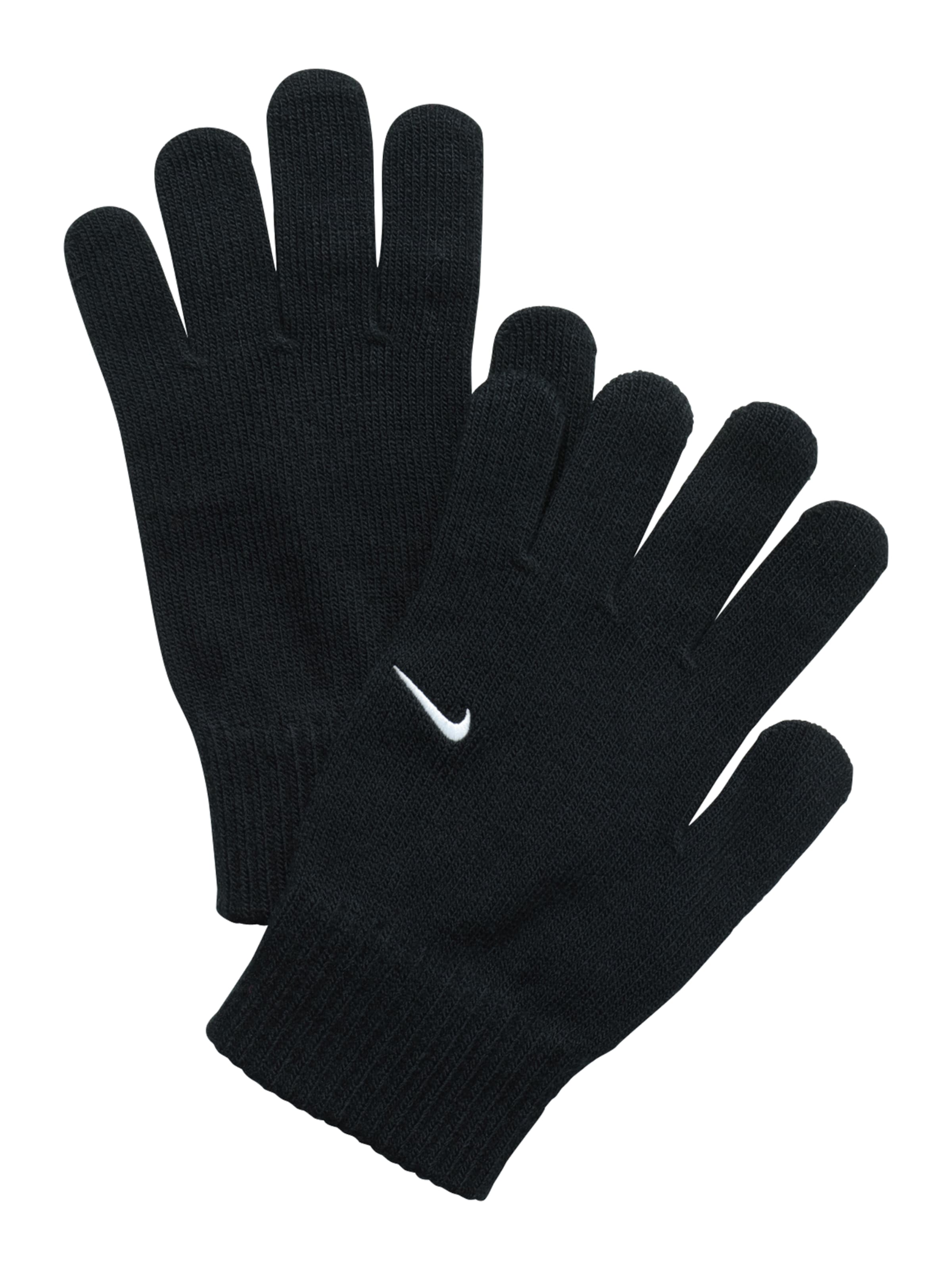 NIKE Sporthandschuhe 'Swoosh Knit 2.0' in schwarz / weiß, Produktansicht