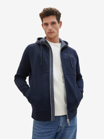 TOM TAILOR Sweatjacke in Blau