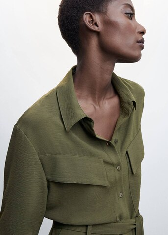 MANGO Košilové šaty 'Wishes' – zelená