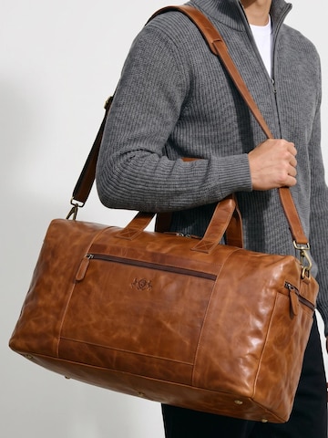 SID & VAIN Weekender 'große Leder Reisetasche BRISTOL'‌‌‌ in Braun