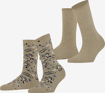 ESPRIT Socken 'Soft Paiyley 2-Pack' in Beige: Vorderseite