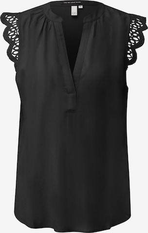 Chemisier QS en noir : devant