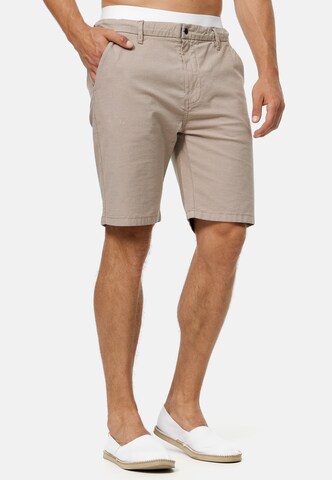 INDICODE JEANS Regular Trousers 'Oklahoma' in Beige