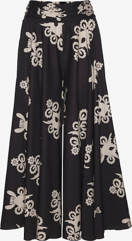 LASCANAWide Leg/ Široke nogavice Hlače - crna boja: prednji dio