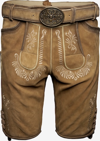 Regular Pantalon folklorique '963569' Krüger Buam en marron : devant