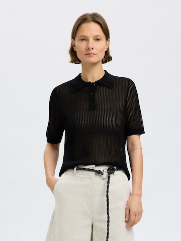 Maglietta di SELECTED in nero: frontale