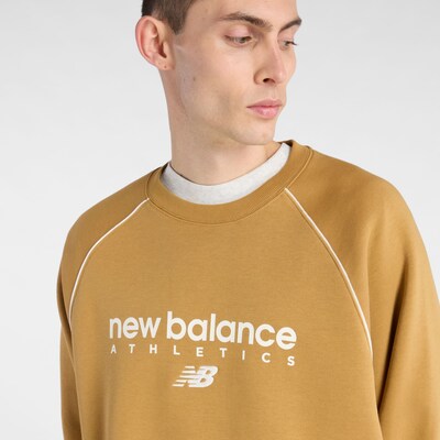 new balance Sweat-shirt 'Trackside' en safran / blanc, Vue avec produit