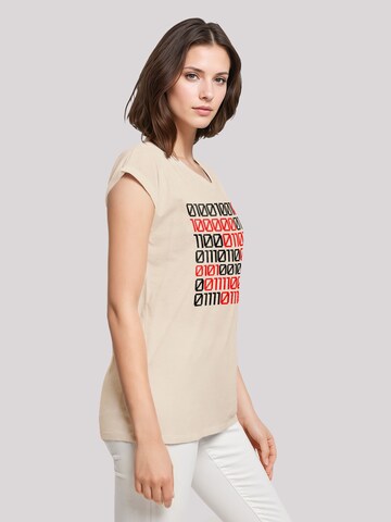 F4NT4STIC Shirt 'I Love You 01001001 Binary Code Valentinstag' in Beige