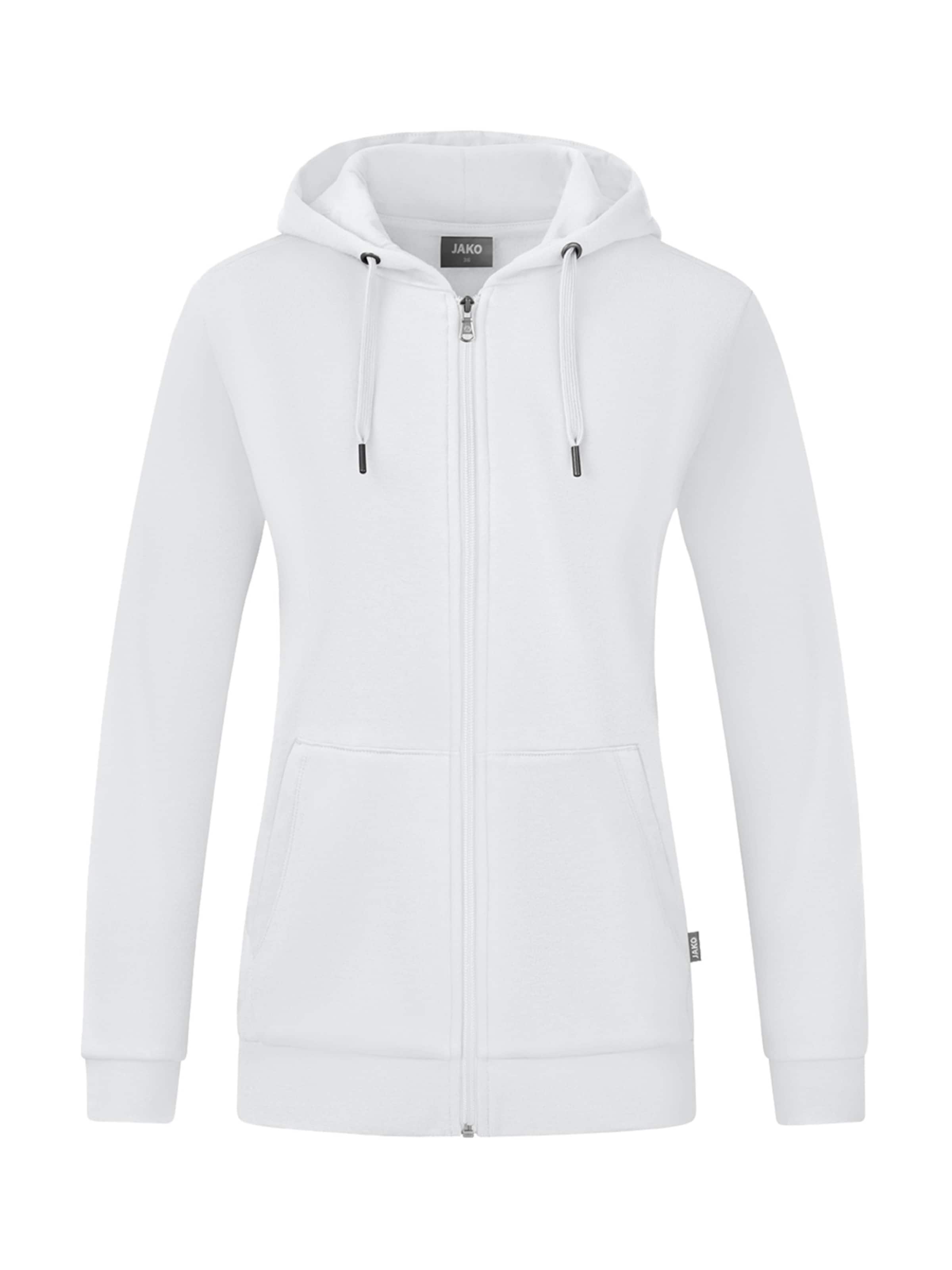 JAKO Sweatjacke in Weiß: Vorderseite