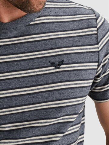 PME Legend T-shirt 'T-shirt with stripe pattern and embroidered logo' i grå