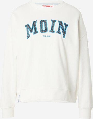 Sweat-shirt 'Moin' Derbe en blanc : devant