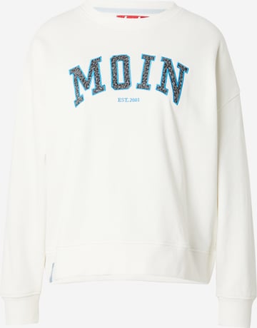 Derbe Sweatshirt 'Moin' in White: front