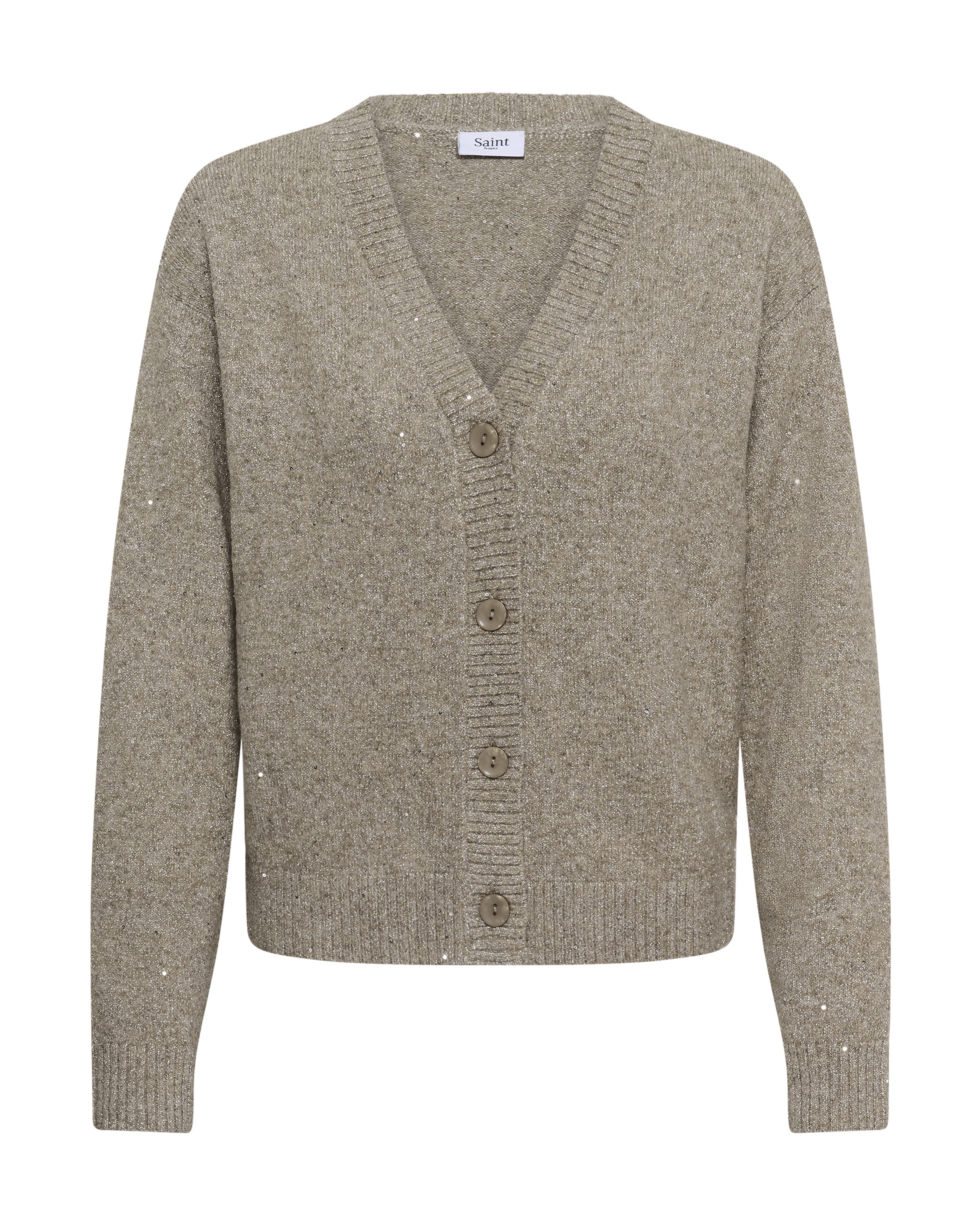SAINT TROPEZ Strickjacke in Braun: Vorderseite