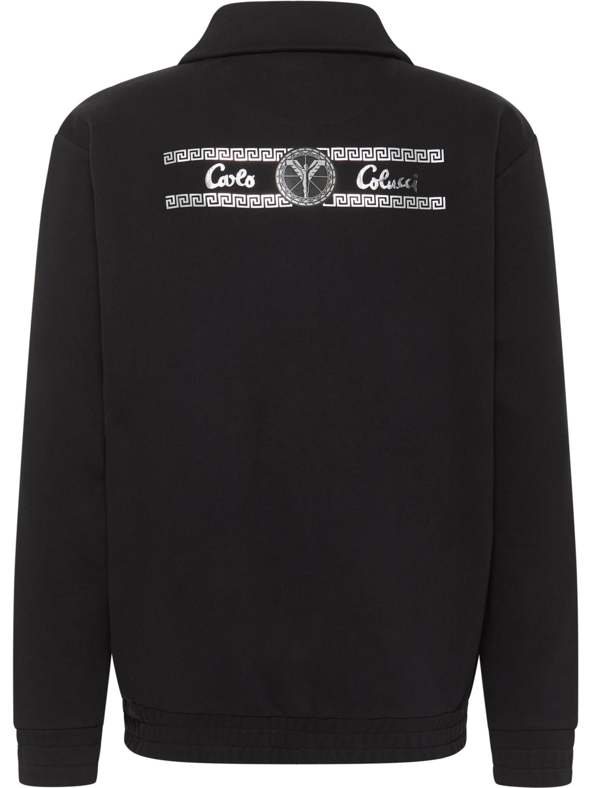 Carlo Colucci Sweatjacke ' Di Trocchio ' in Schwarz