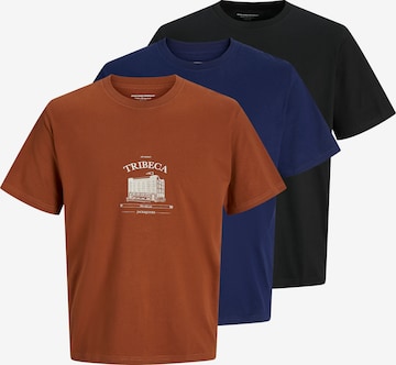 mėlyna JACK & JONES Marškinėliai 'JORBOSTON': priekis