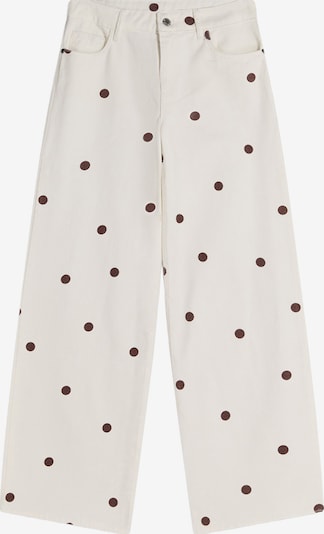 Bershka Traperice u ecru/prljavo bijela / tamno smeđa, Pregled proizvoda