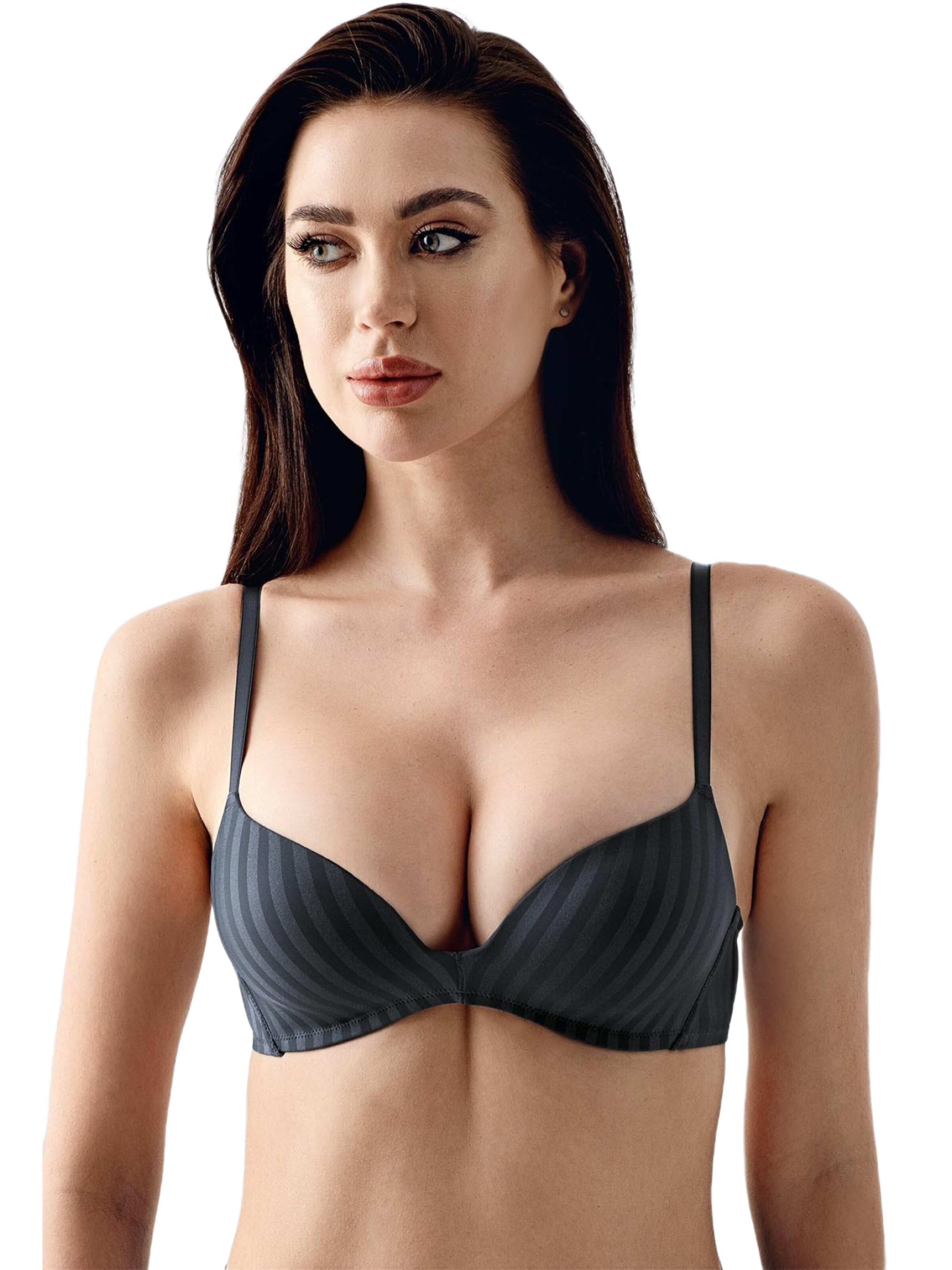 C&City Push-up Bra in Grey: front