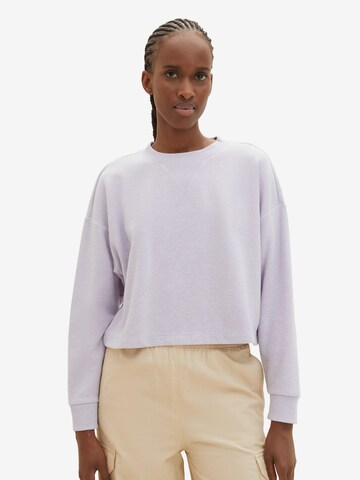 Sweat-shirt TOM TAILOR DENIM en violet : devant