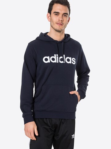 ADIDAS SPORTSWEAR Sports sweatshirt 'Essentials French Terry Linear Logo' in Blue: front