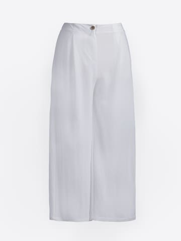 Wide Leg Pantalon à pince 'Operator' 4TAILORS en blanc