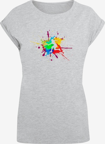 Merchcode Shirt 'Color Splash Player' in Grijs: voorkant