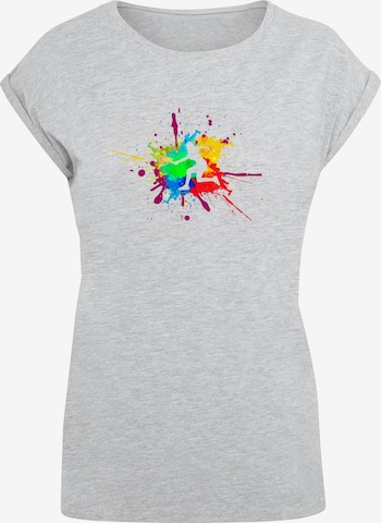 Merchcode T-Shirt 'Color Splash Player' in Grau: predná strana