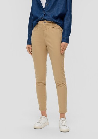 s.Oliver Slimfit Broek in Bruin: voorkant