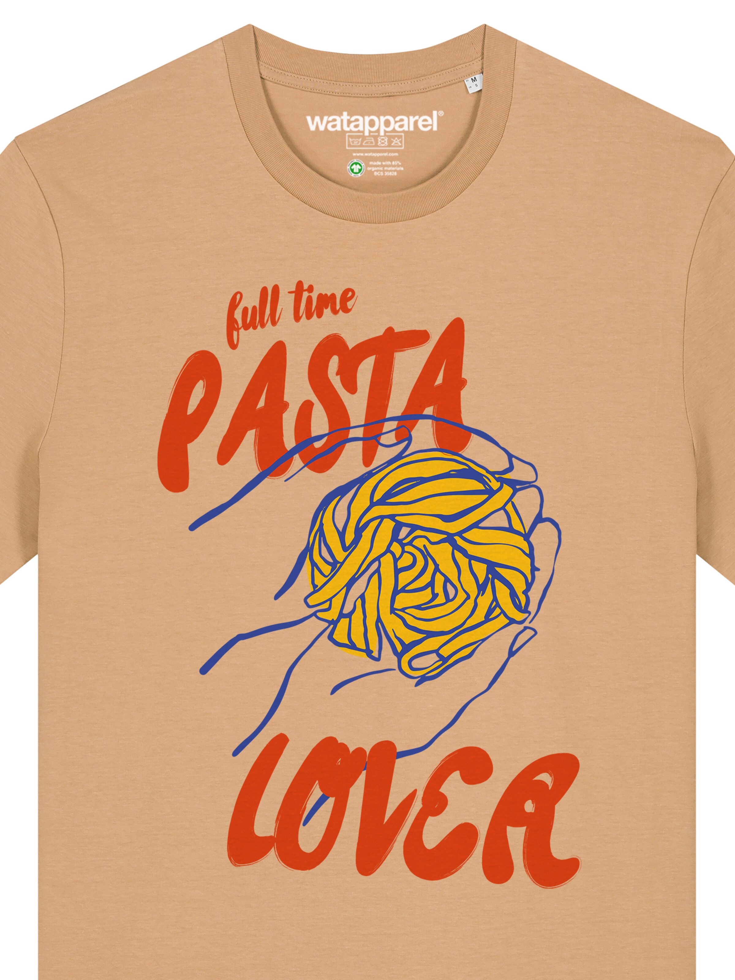 Watapparel Shirt 'Pasta Lover' in Beige