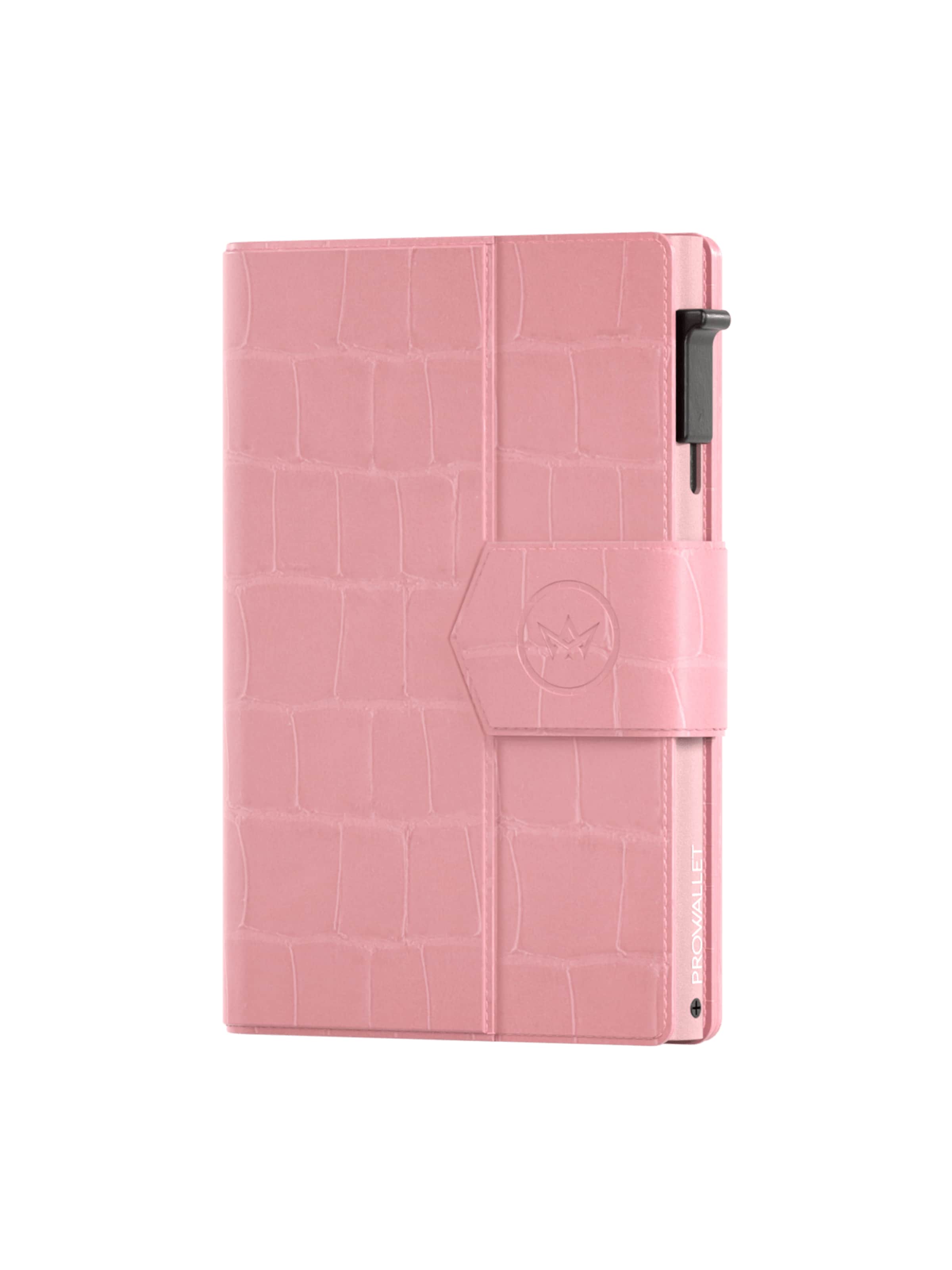 Prowallet Wallet 'Pasjeshouder Plus Croco' in Pink: front