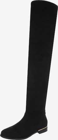 Ital-Design Stiefel ' Flache Stiefel ' in Schwarz: Vorderseite