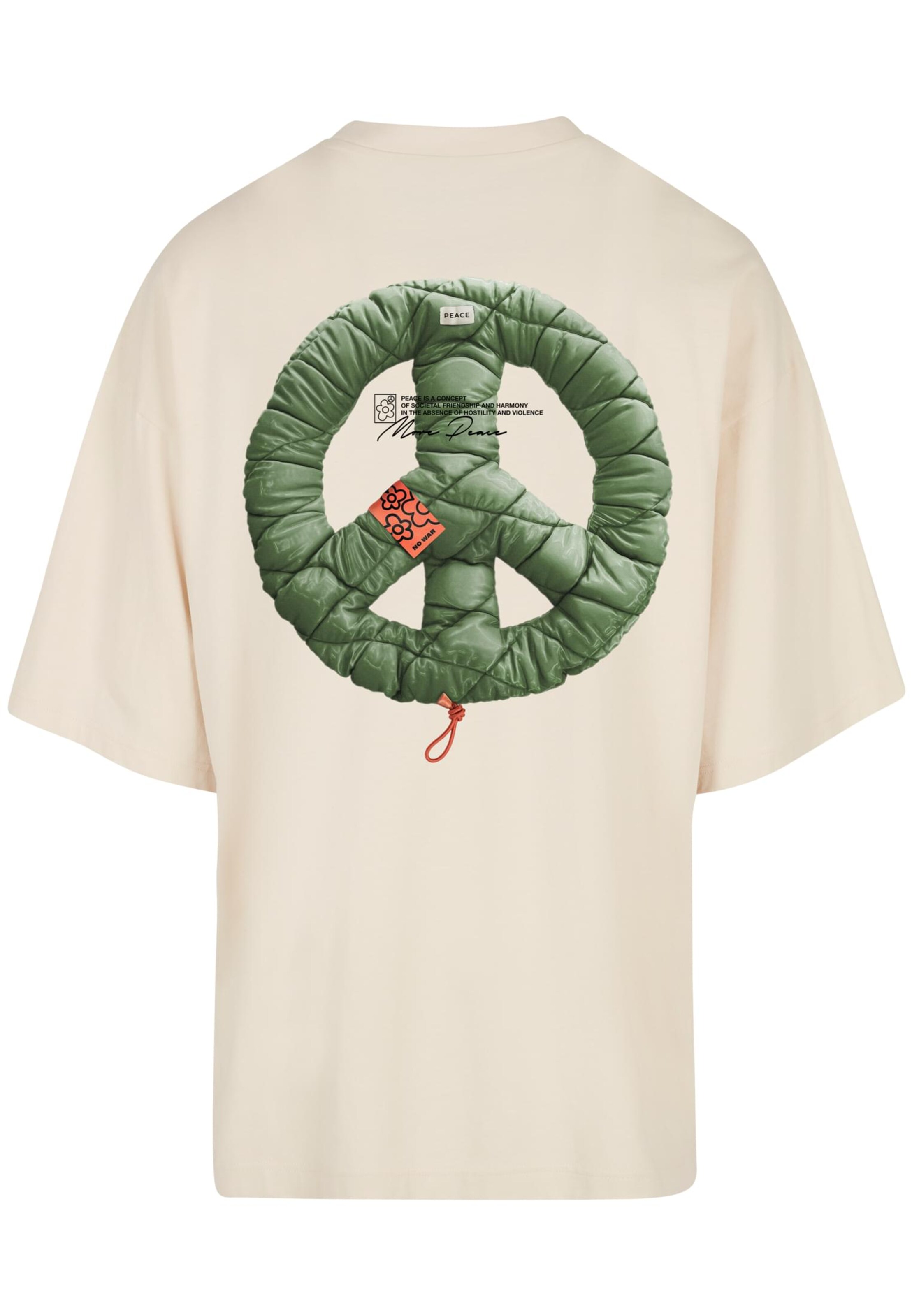 T-Shirt 'Puffer Peace' MT Upscale en beige