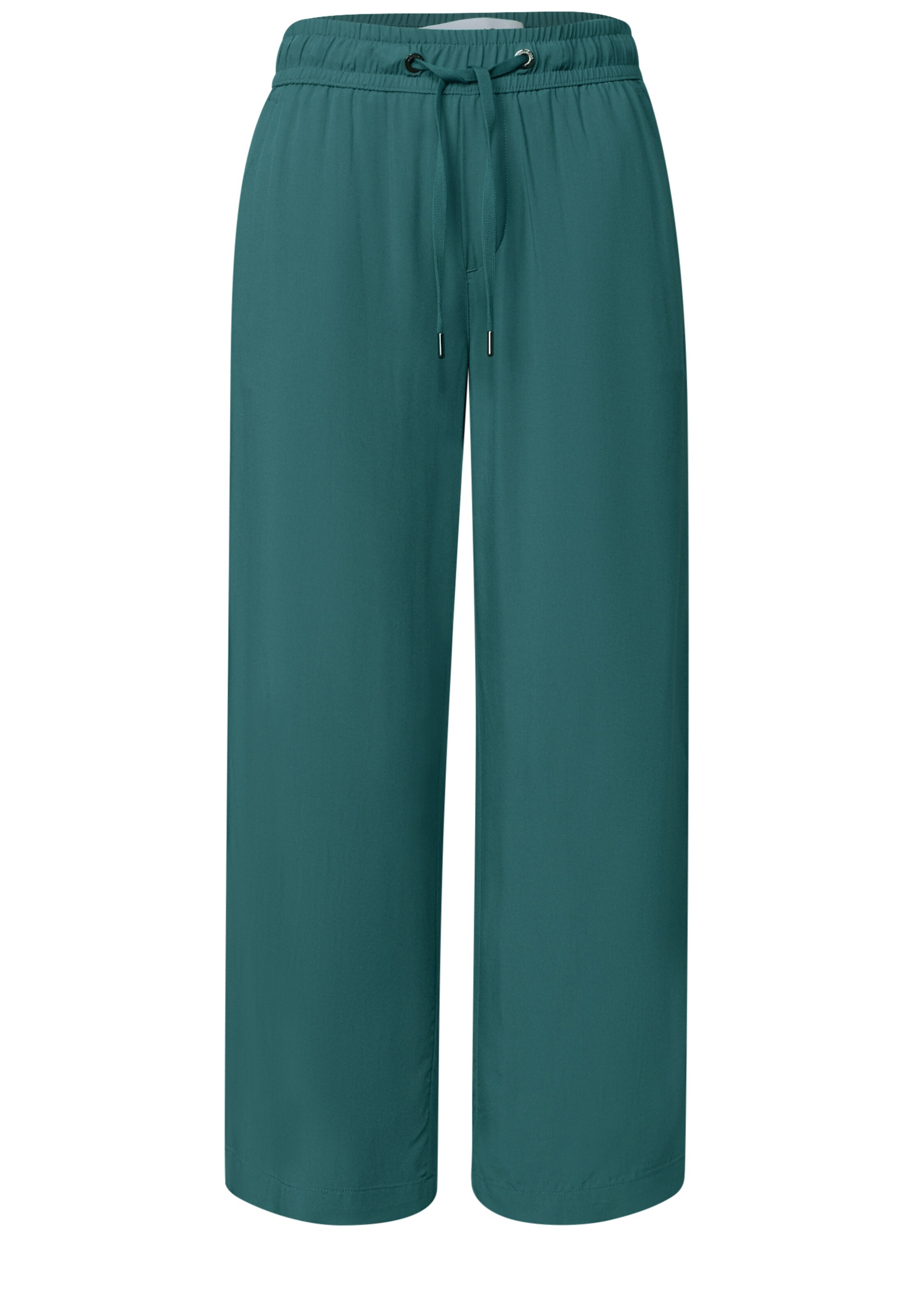 STREET ONE Wide Leg Hose in Grün: Vorderseite
