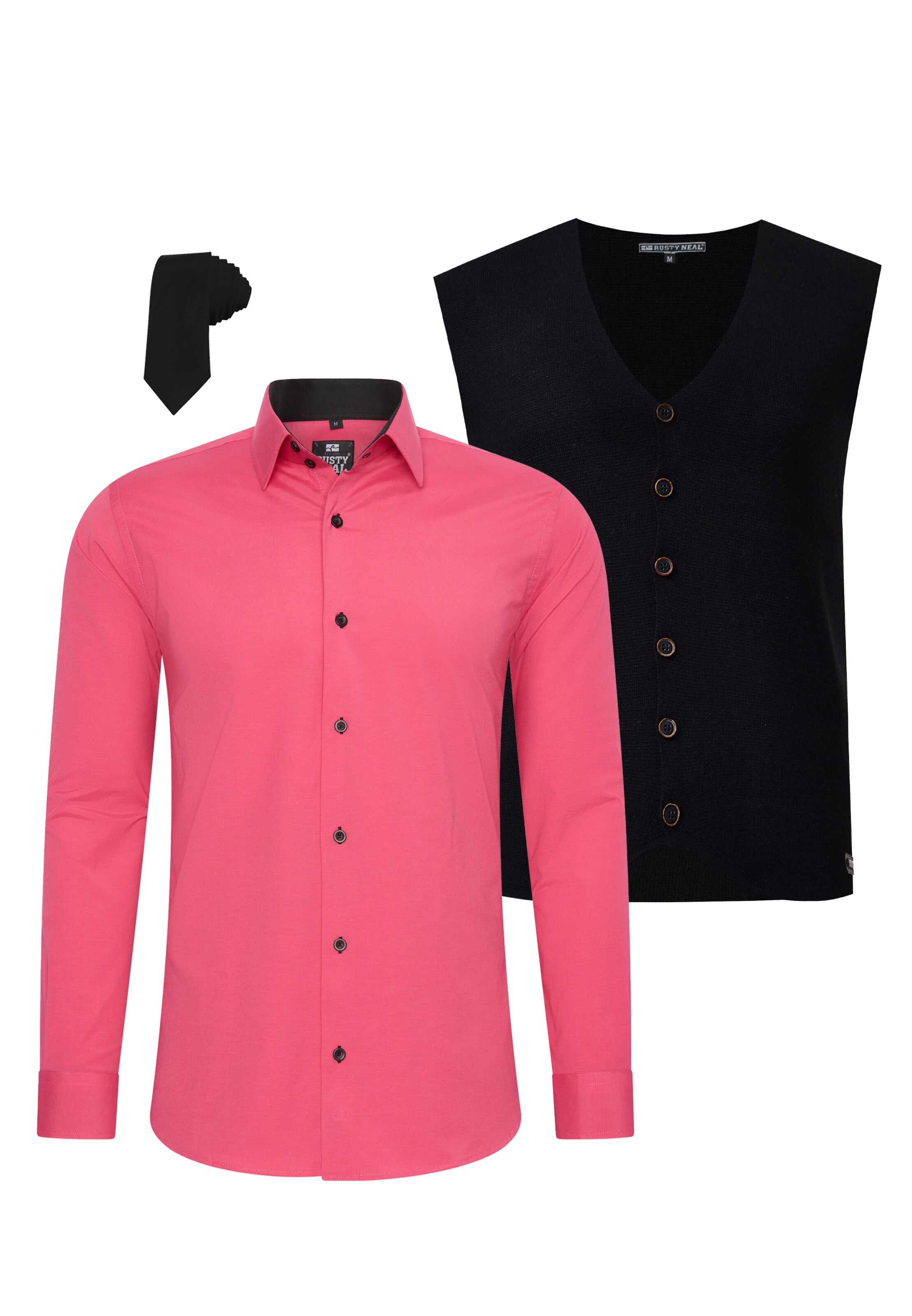 Rusty Neal Slim Fit Hemd in Pink: Vorderseite