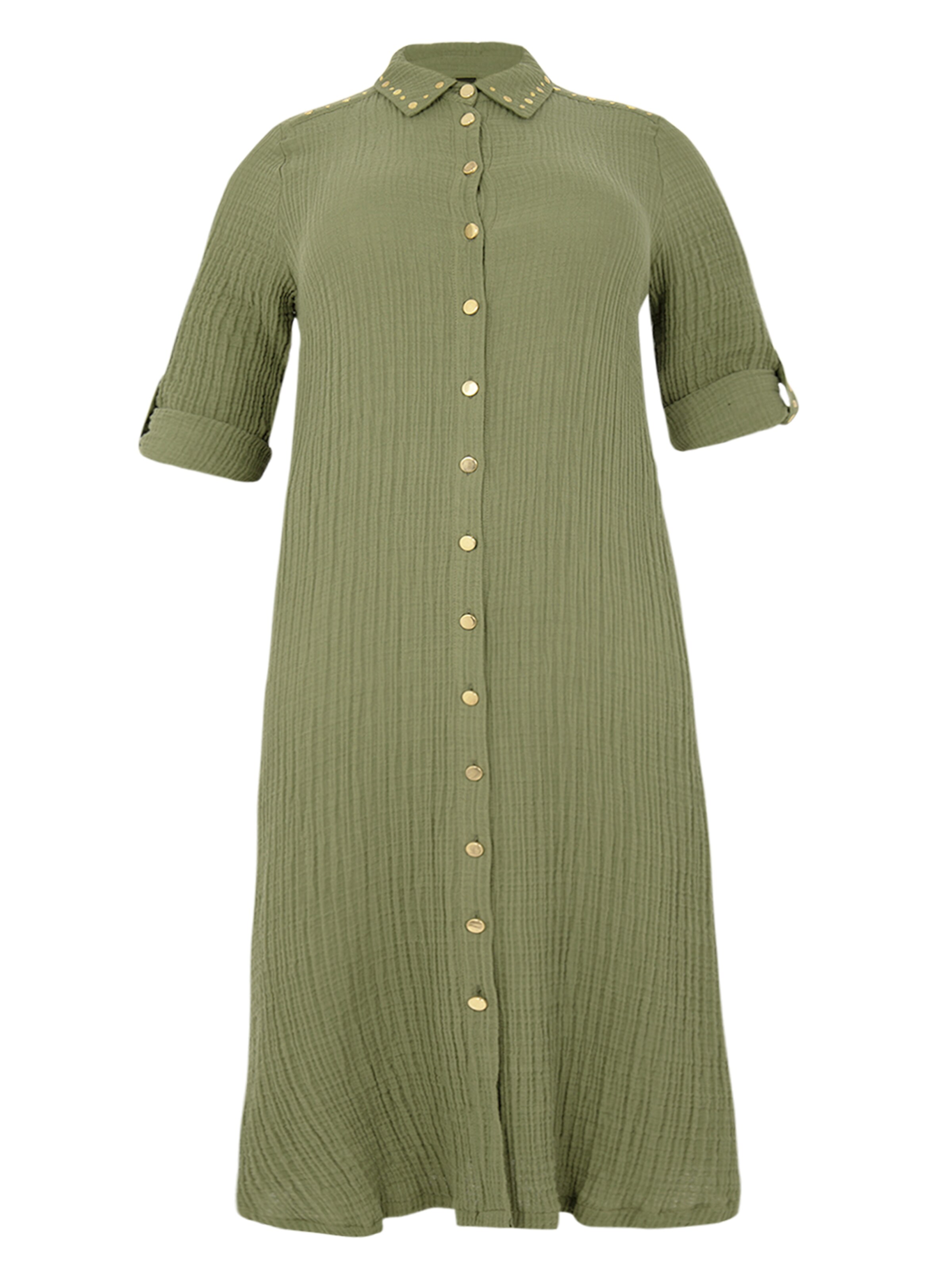 YOEK Blousejurk in Groen: voorkant