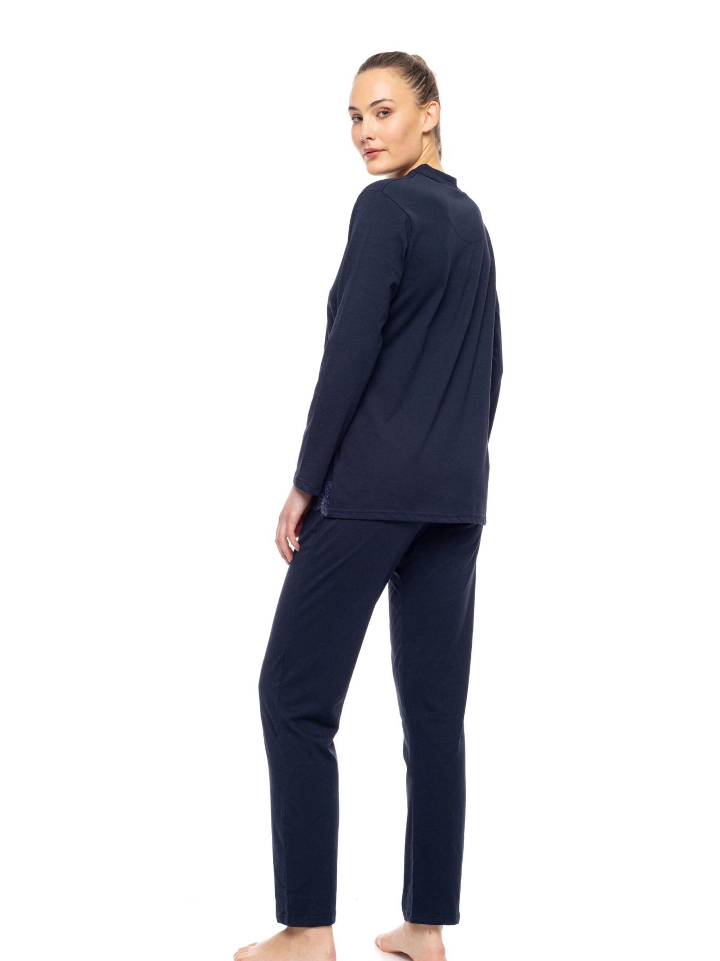 Pink Label Πιτζάμα 'PYJAMA NIGHT LOVERS SOLID' σε μπλε