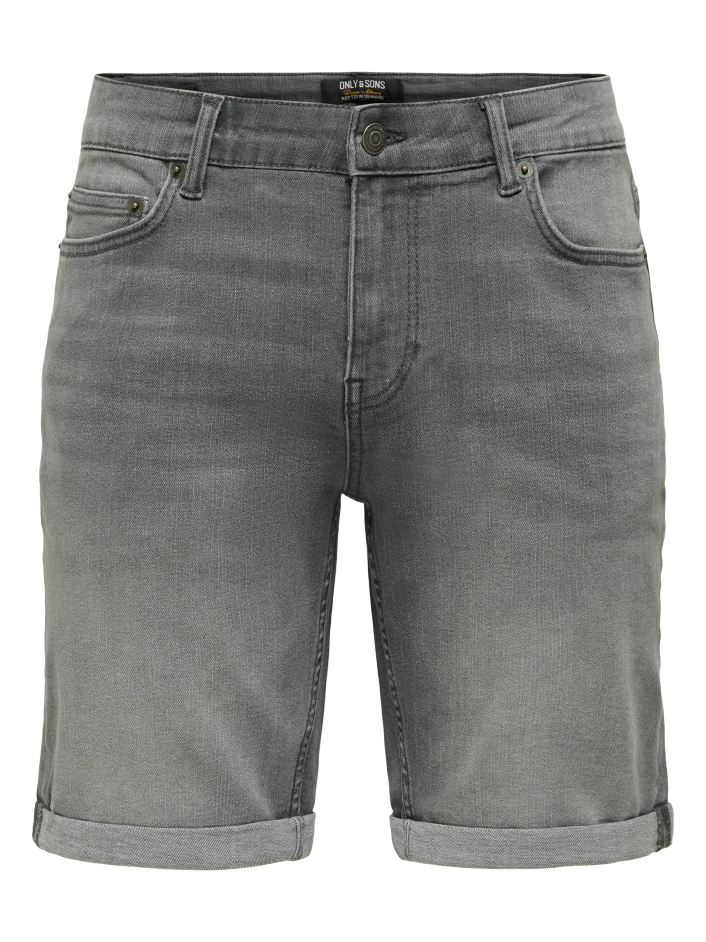 Only & Sons Shorts 'Ply 6186' in grey denim, Produktansicht