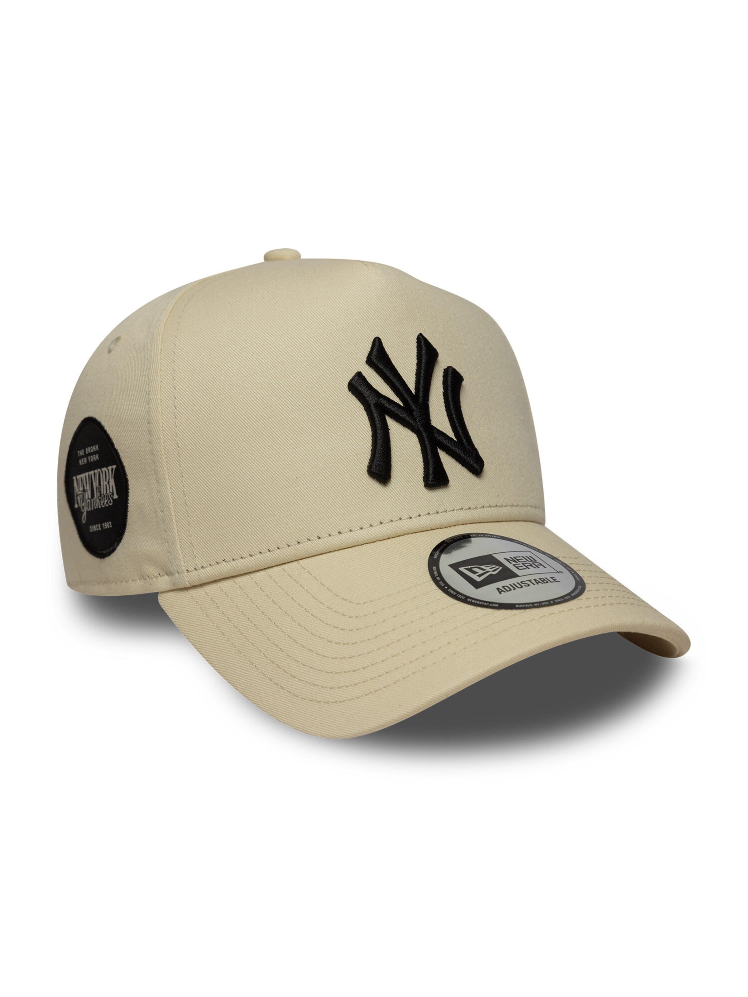 NEW ERA Athletic Cap '9FORTY E-Frame New York Yankees MLB' in Beige: front
