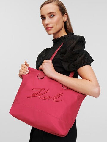 Cabas Karl Lagerfeld en rose : devant