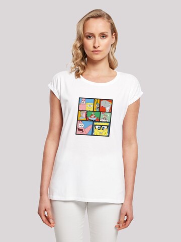 F4NT4STIC Shirt 'Spongebob Schwammkopf' in Wit: voorkant