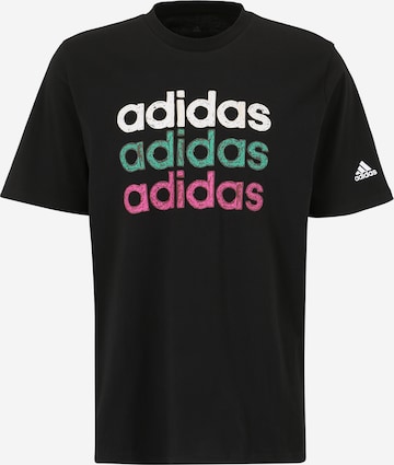 ADIDAS SPORTSWEAR Performance Shirt 'Multi Linear Graphic' in Black: front