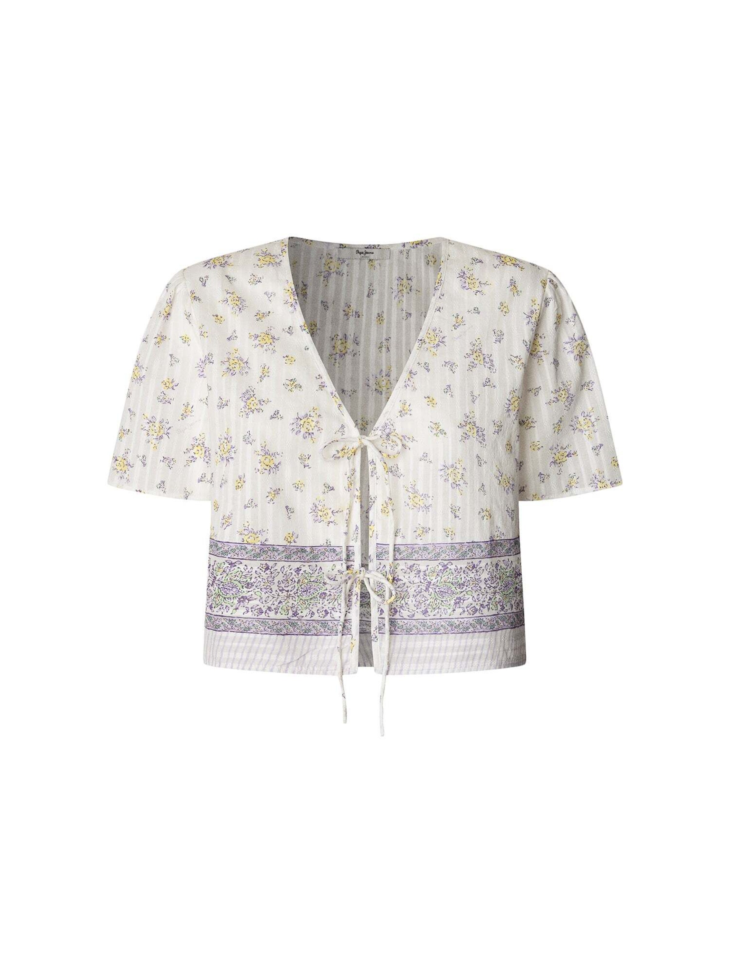 Pepe Jeans Blouse 'Liliana' in de kleur Geel / Lavendel / Wit, Productweergave