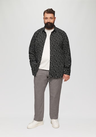 s.Oliver Slim fit Button Up Shirt in Black