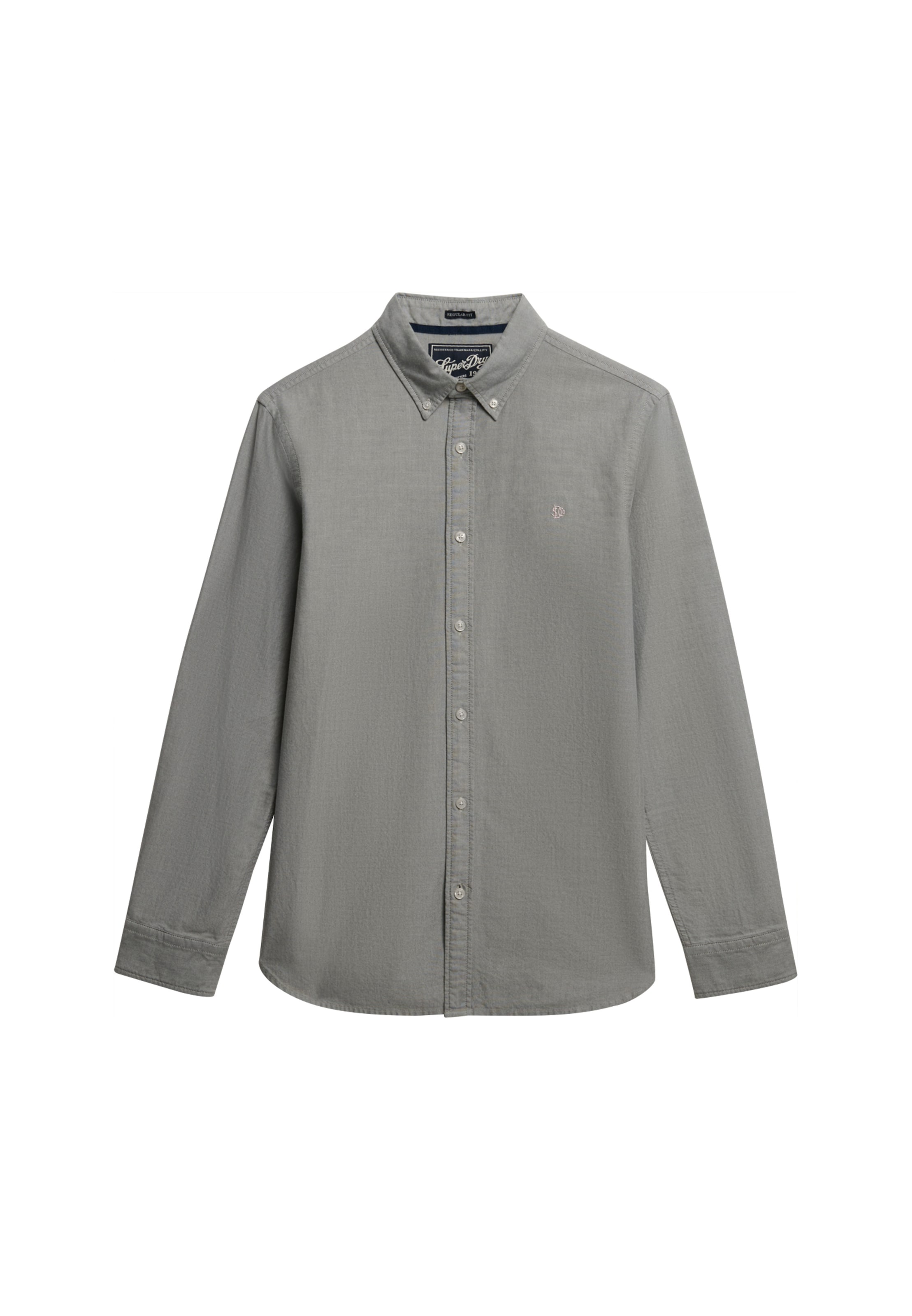 Superdry Slim fit Overhemd in Grijs: voorkant