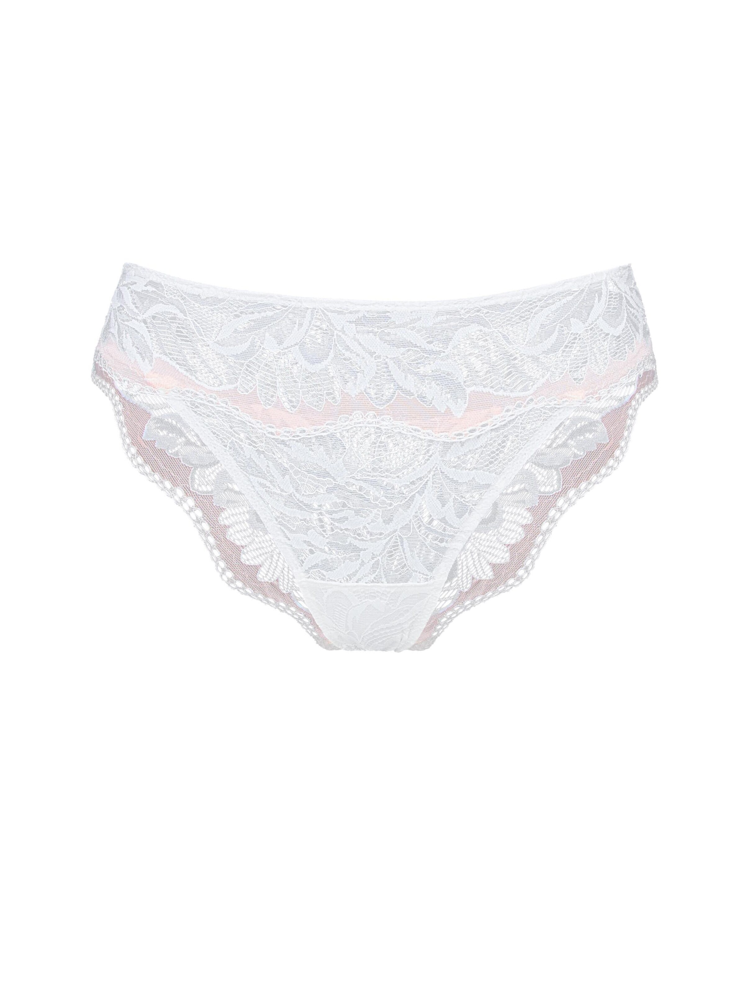 ESOTIQ - Panti 'Slip Kavi, florale Spitze, mit Baumwollzwickel, normale Leibhöhe' en beige: frente
