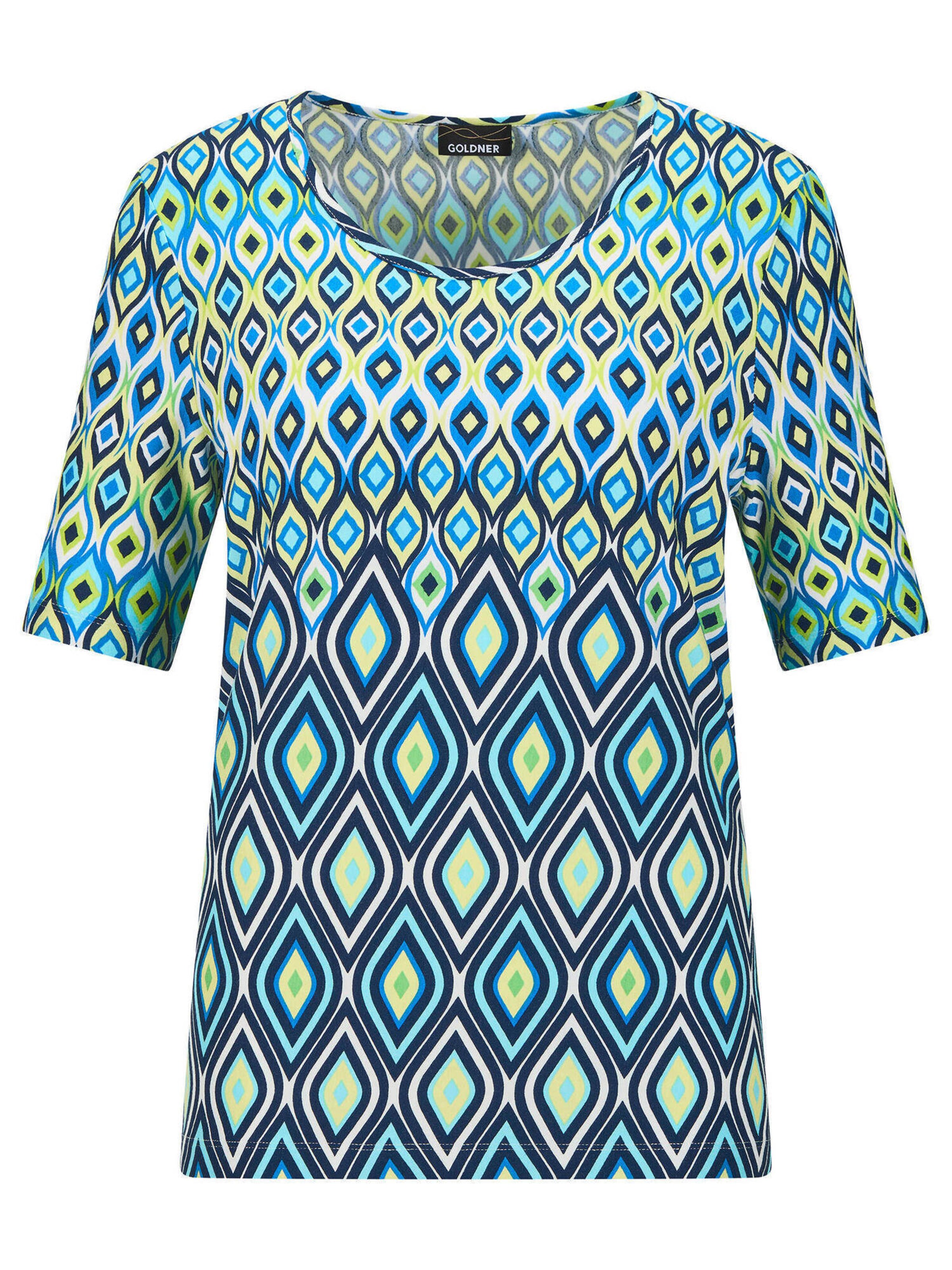 Goldner Shirt in Blau: Vorderseite